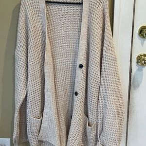 American Eagle Outfitters Beige Knit Cardigan